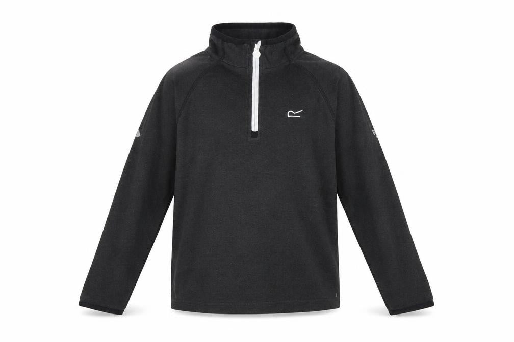 Regatta Boys Black 13 Years Fleece Quarter Zip Pullover Sweatshirt