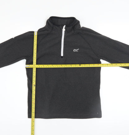 Back view of Regatta boys’ black 13 years fleece quarter zip pullover sweatshirt