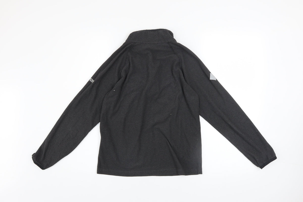 Regatta Boys Black 13 Years Fleece Quarter Zip Pullover Sweatshirt