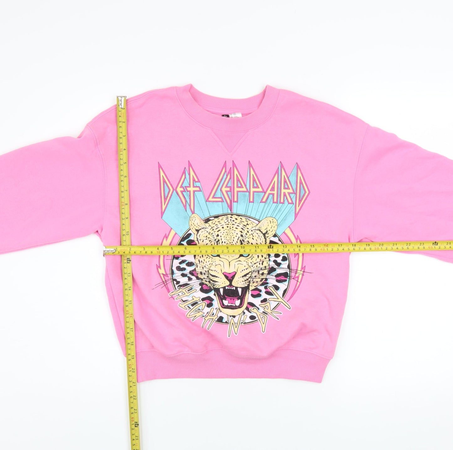H&M Divided Women's Pink Def Leppard Pullover Sweatshirt XXS