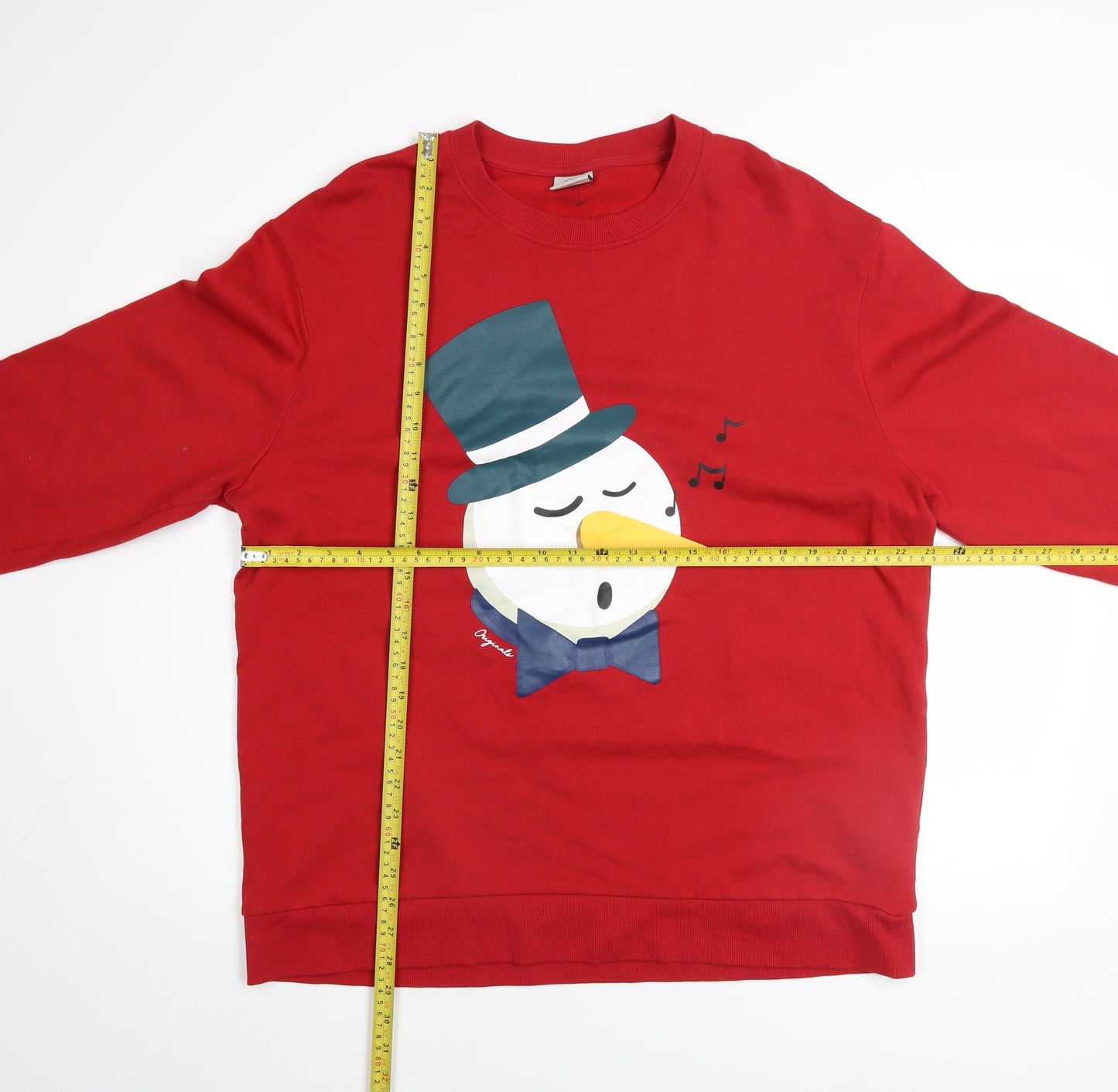 Jack & Jones Mens Red 2XL Pullover Christmas Graphic Sweatshirt