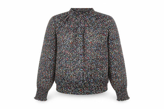 Paco Boutique Women's Multicoloured Floral High Neck Blouse Size 10