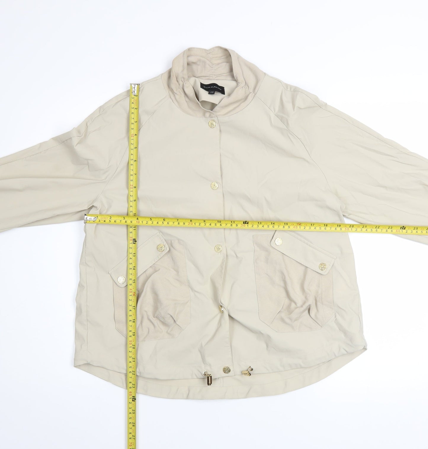 Eva Kayan Women Beige Short Casual Softshell Jacket Size 14
