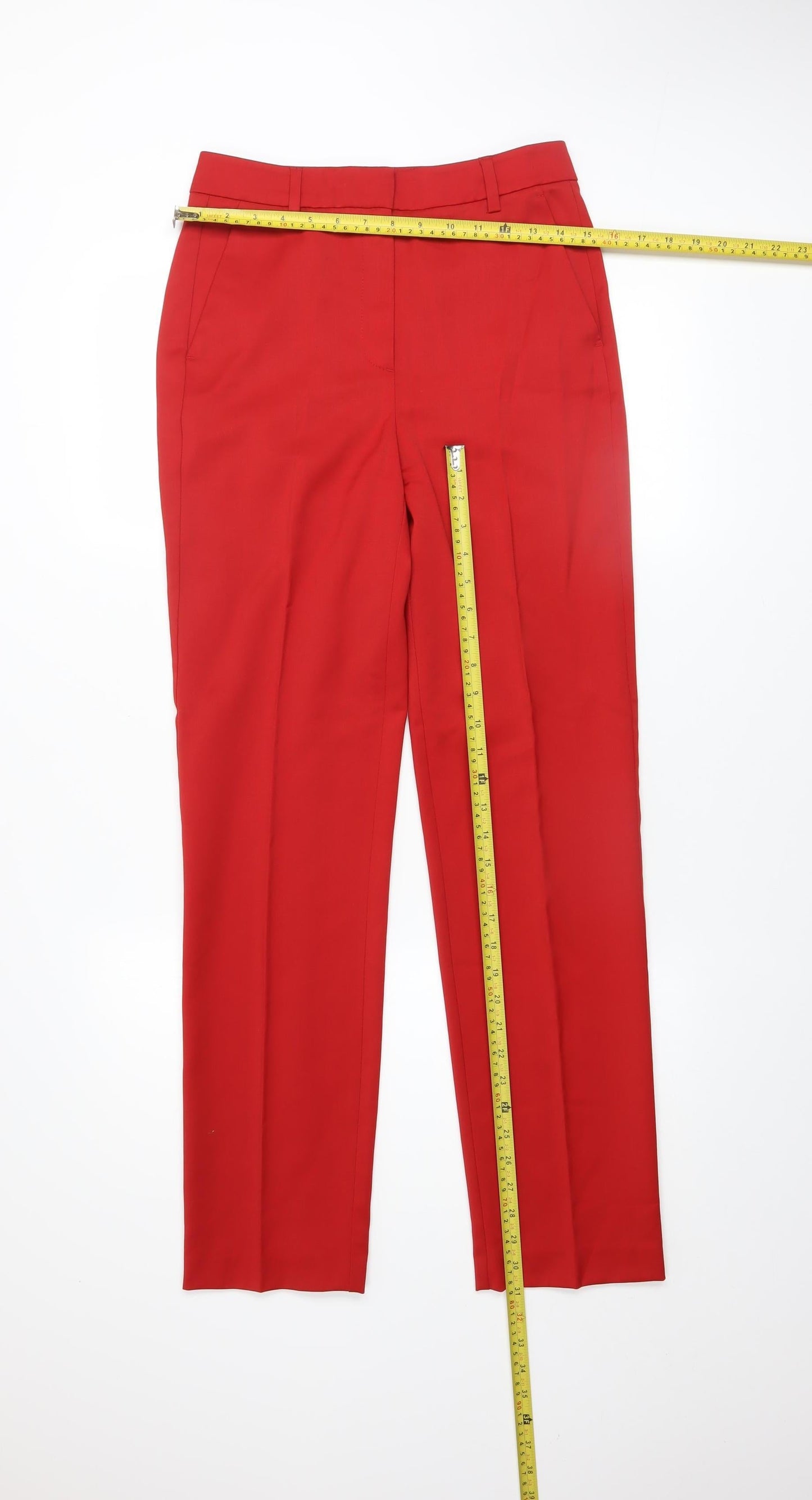 Marks and Spencer Women’s Red Slim Fit Wool Blend Dress Pants Size 8