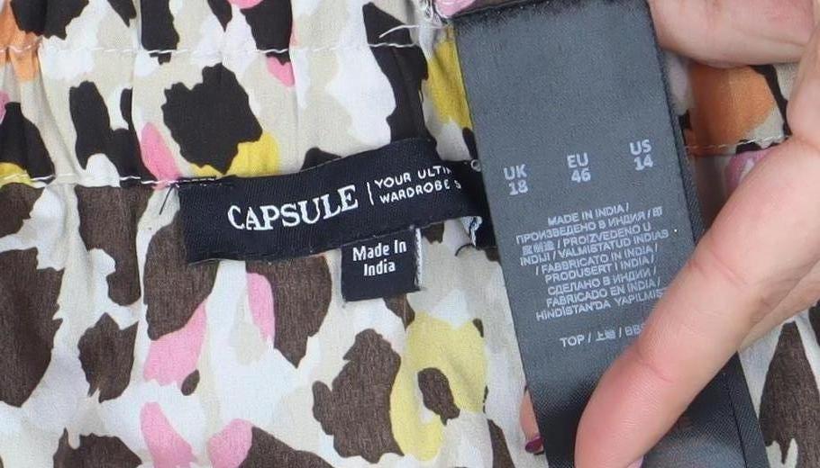 Capsule Women’s Multicoloured Leopard Off Shoulder Blouse Size 18