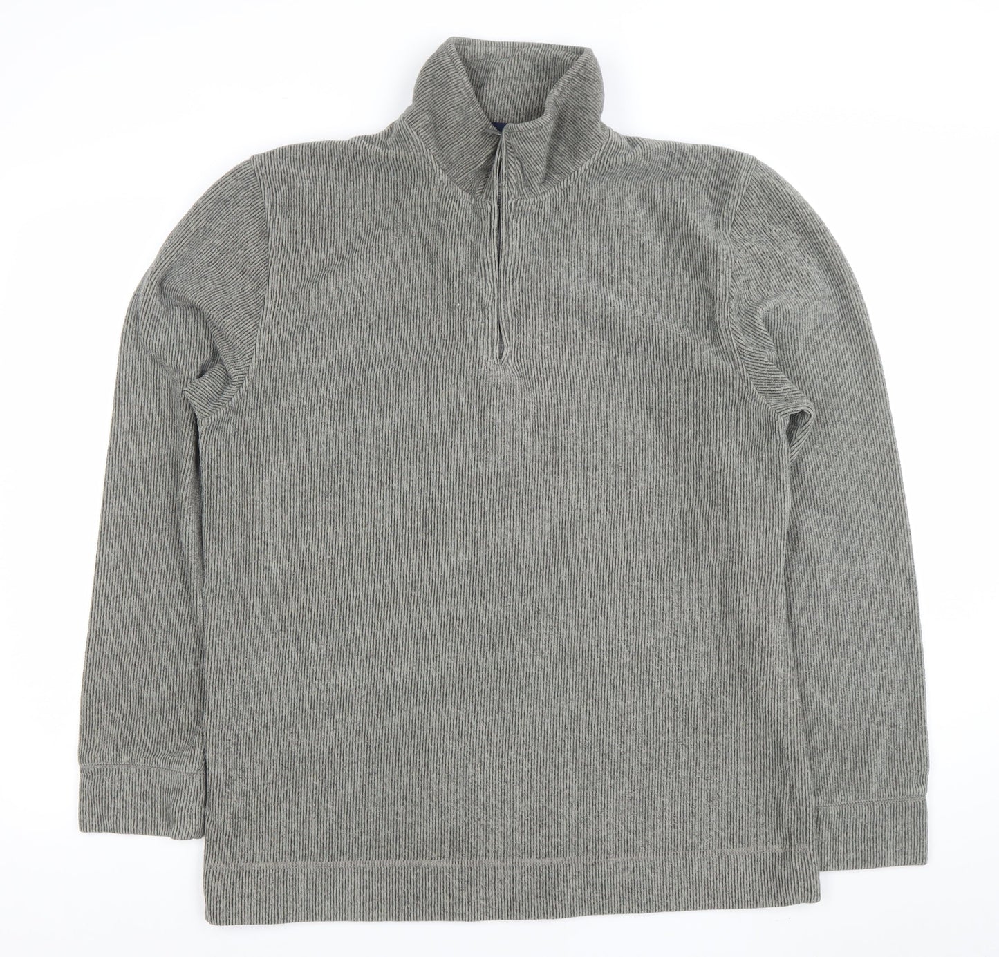 Lee Cooper Men's Grey 1/4 Zip Mock Neck Knit Sweatshirt Size M