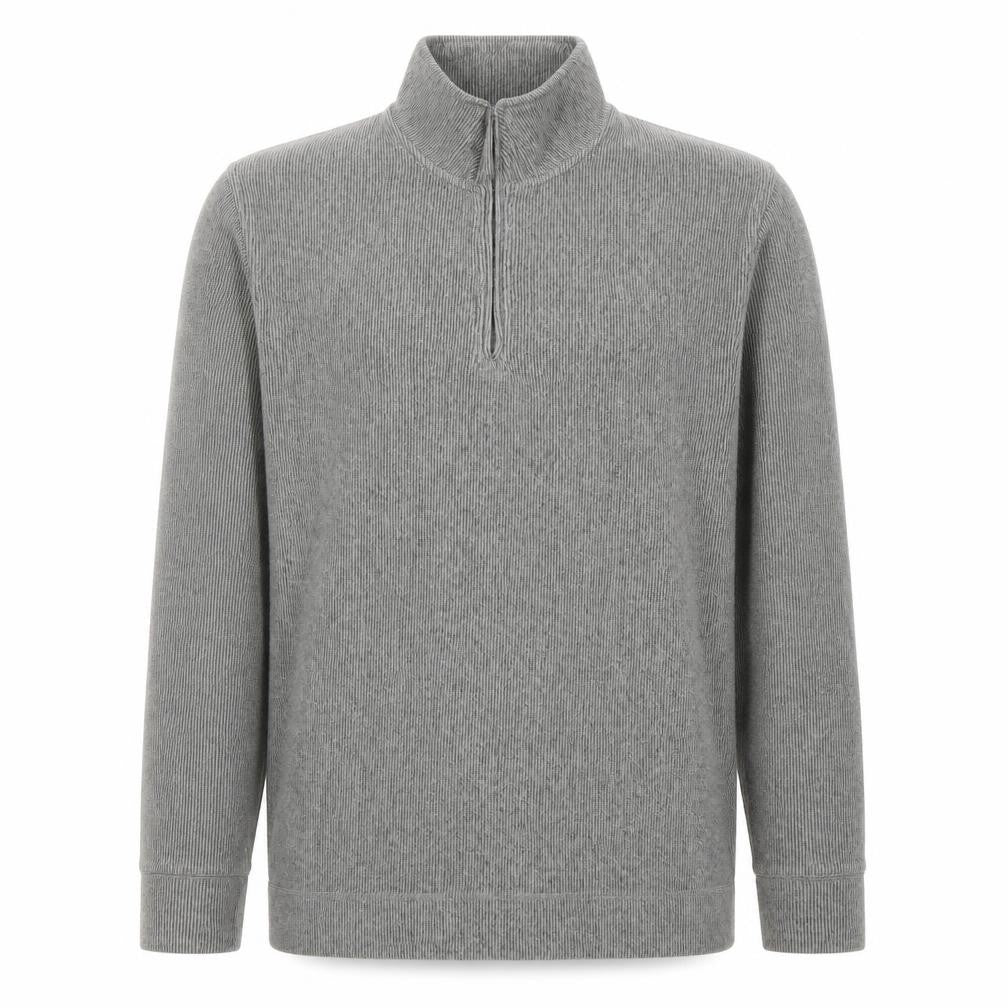 Lee Cooper Men's Grey 1/4 Zip Mock Neck Knit Sweatshirt Size M