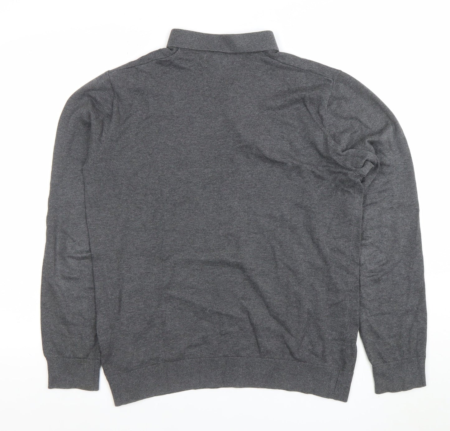 U.S. Polo Assn. Men's Grey Long Sleeve Cotton Polo Shirt M