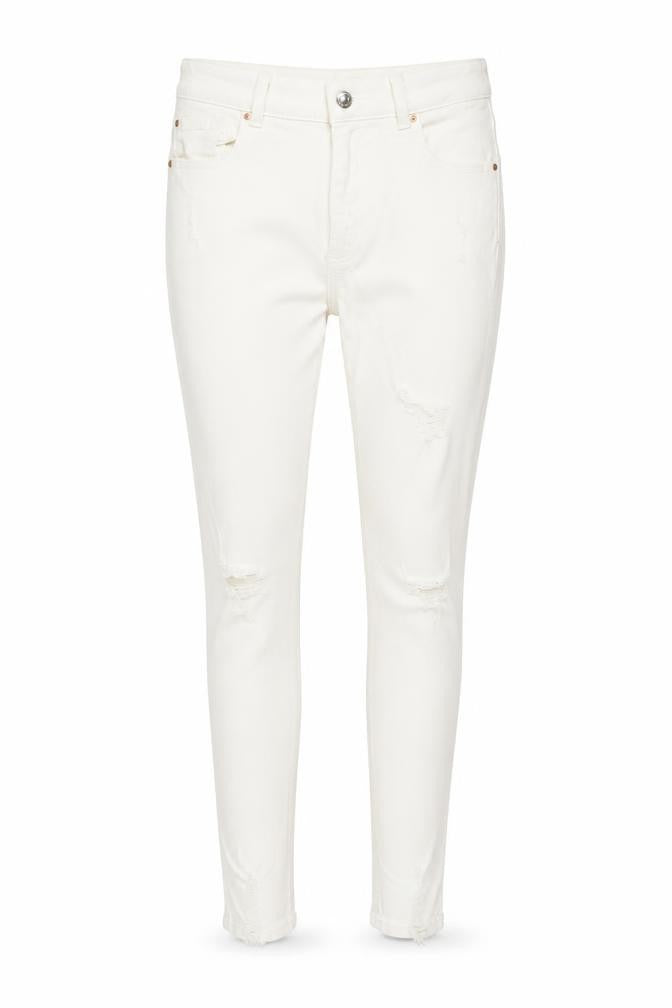 Denim Co Women's White Size 14 Skinny Distressed Jeans