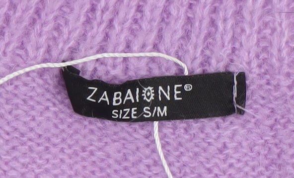 Zabaione Women Lilac Cable-Knit Pullover Jumper S/M Acrylic Blend