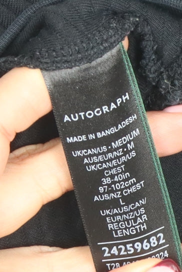 Marks and Spencer Mens Black Medium Crew Neck Pullover Sweatshirt