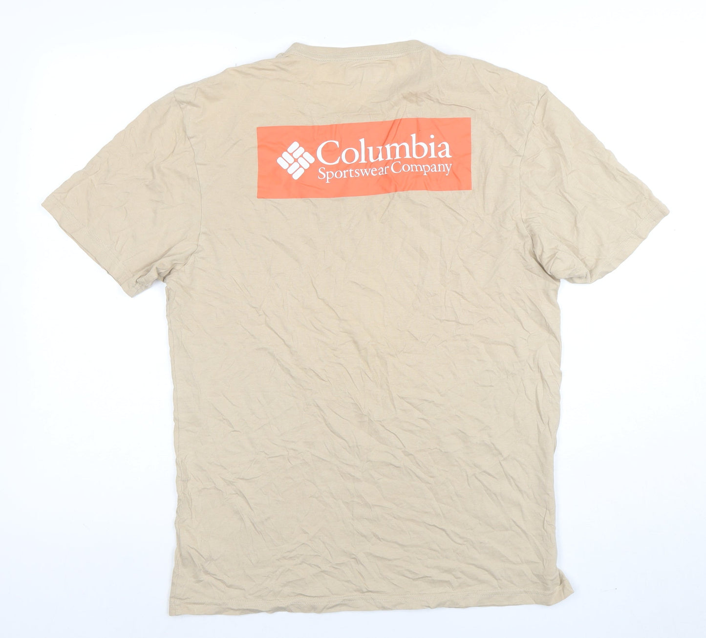 Columbia Mens Beige Short Sleeve Crew Neck T-Shirt Size S