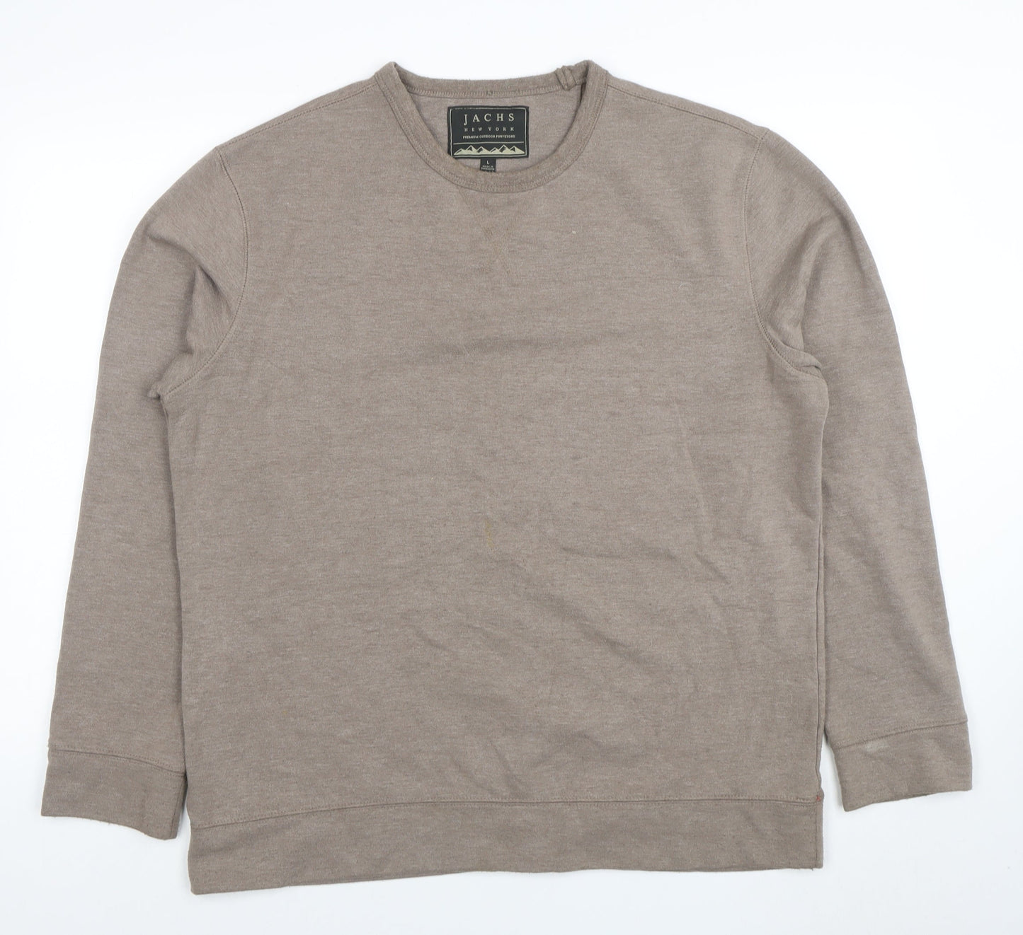 JACHS New York Men's Brown Pullover Sweatshirt L Crew Neck
