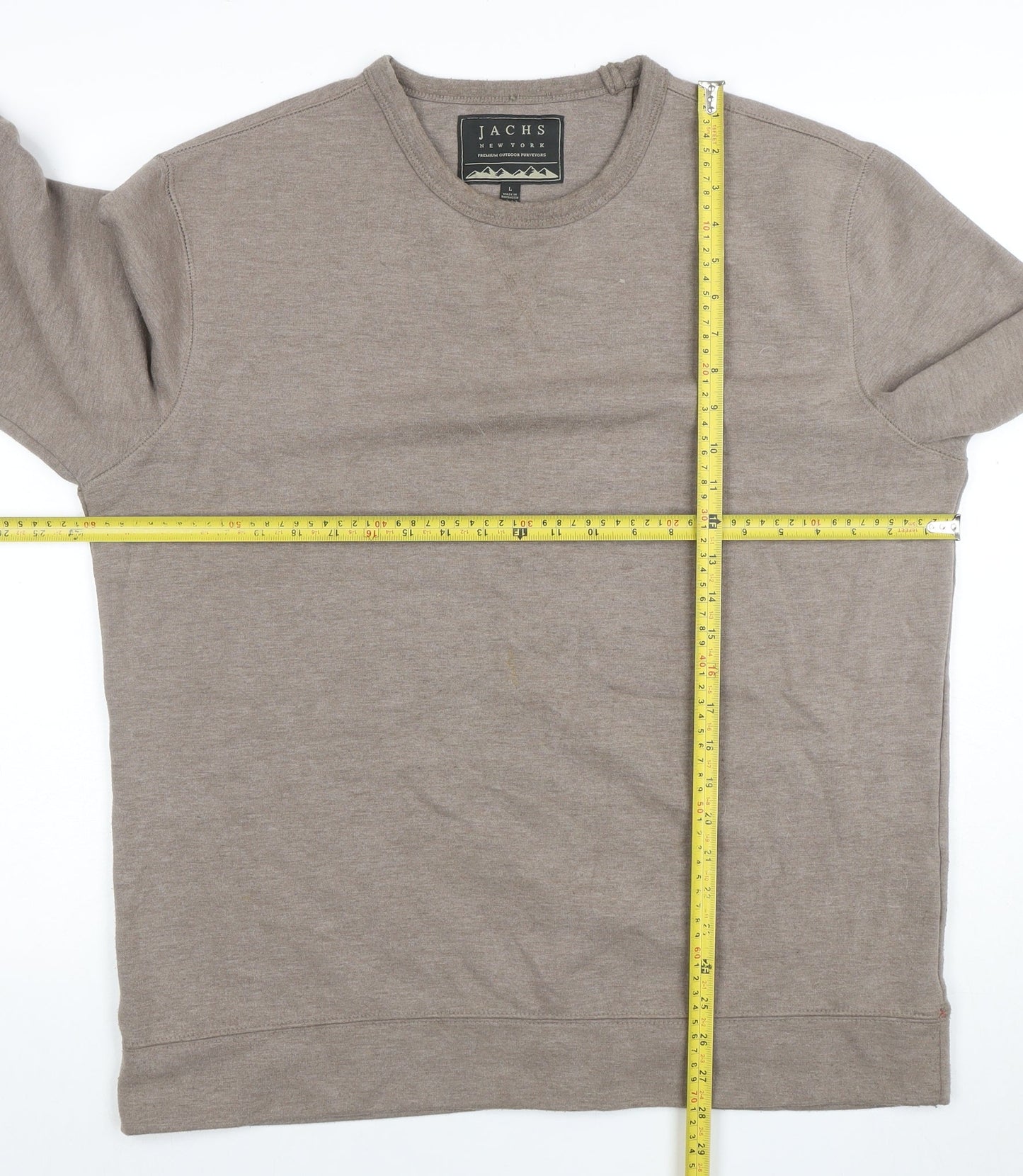JACHS New York Men's Brown Pullover Sweatshirt L Crew Neck