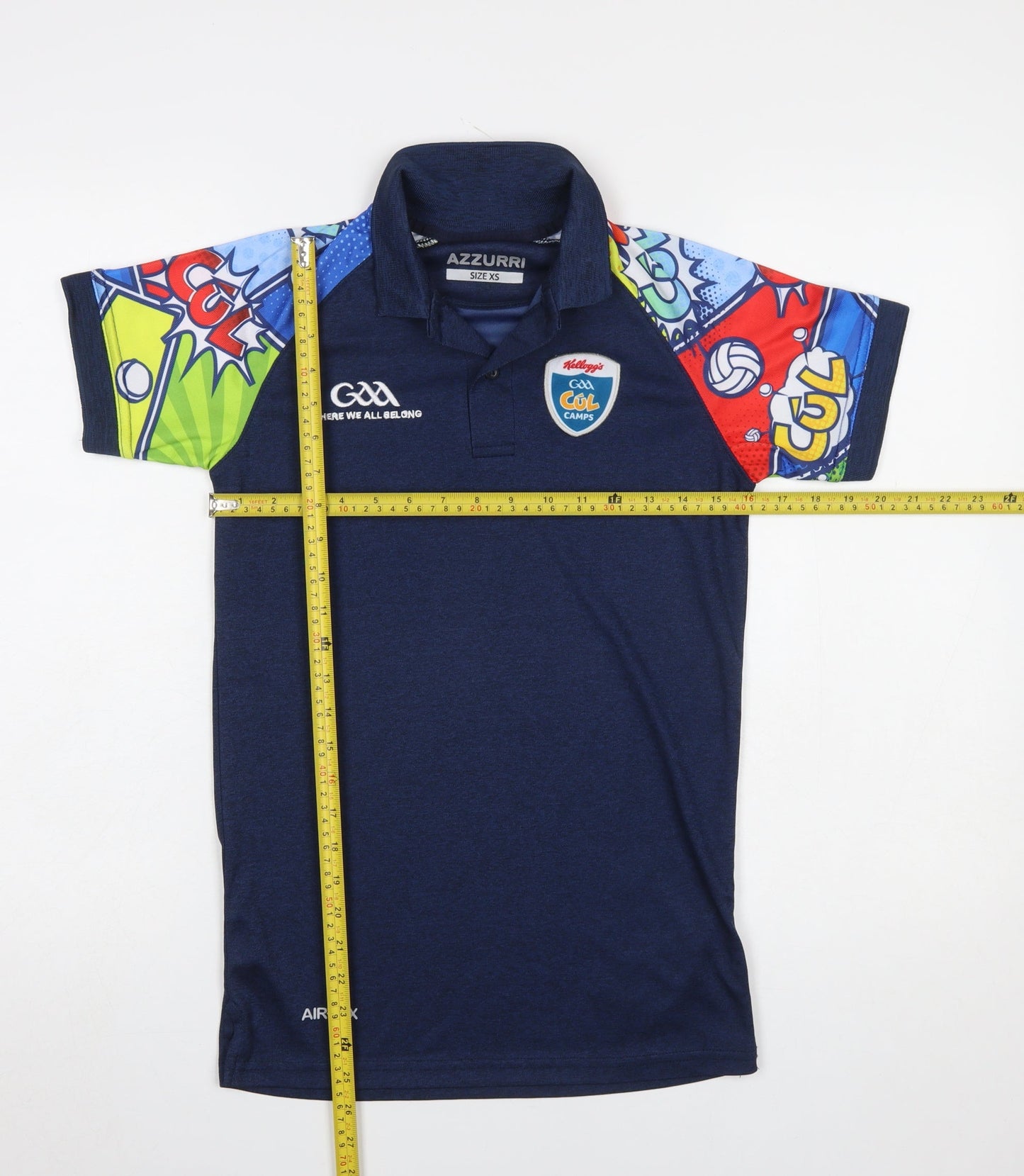 Azzurri Mens Blue XS Polo Shirt Coach GAA Cúl Camps Sports Top