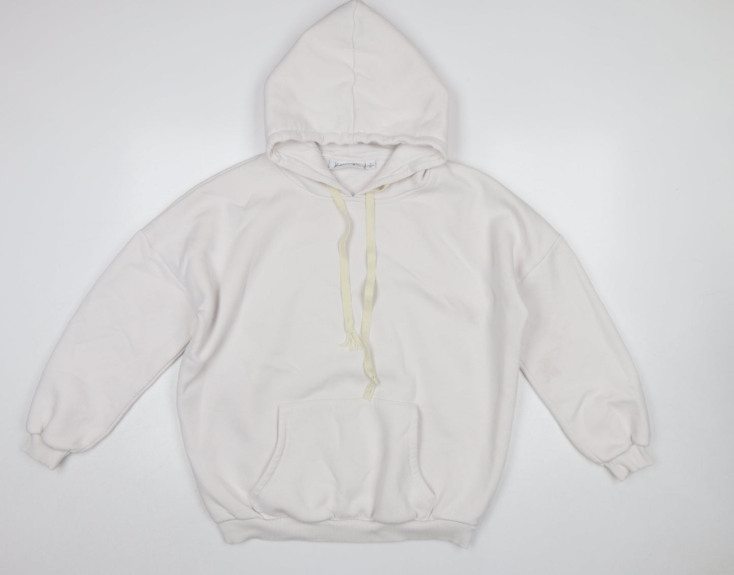 Kendall + Kylie Women White Pullover Hoodie Small Snake Logo Cotton Blend