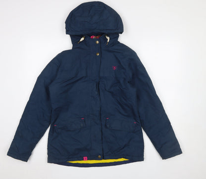 Lighthouse Women Blue Parka Waterproof Hooded Jacket Size 8