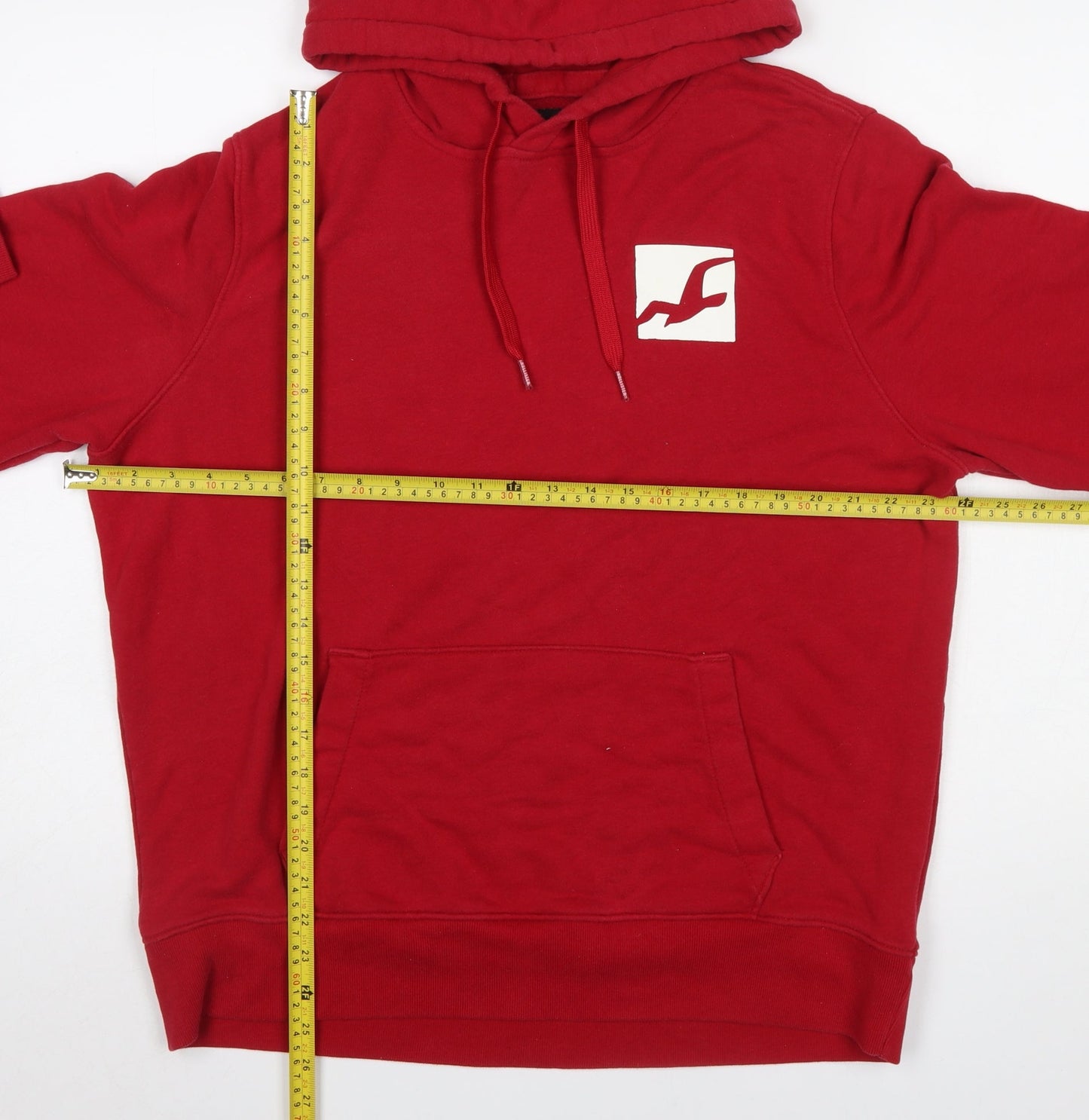 Hollister Men’s Red Pullover Hoodie XL Logo Graphic Sweatshirt