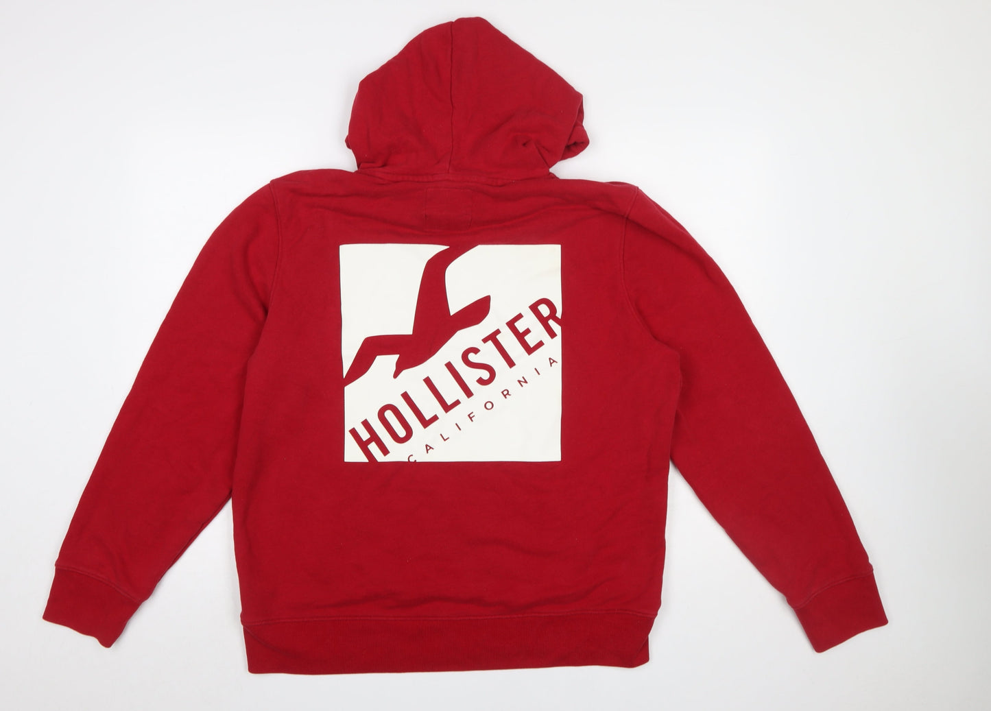 Hollister Men’s Red Pullover Hoodie XL Logo Graphic Sweatshirt