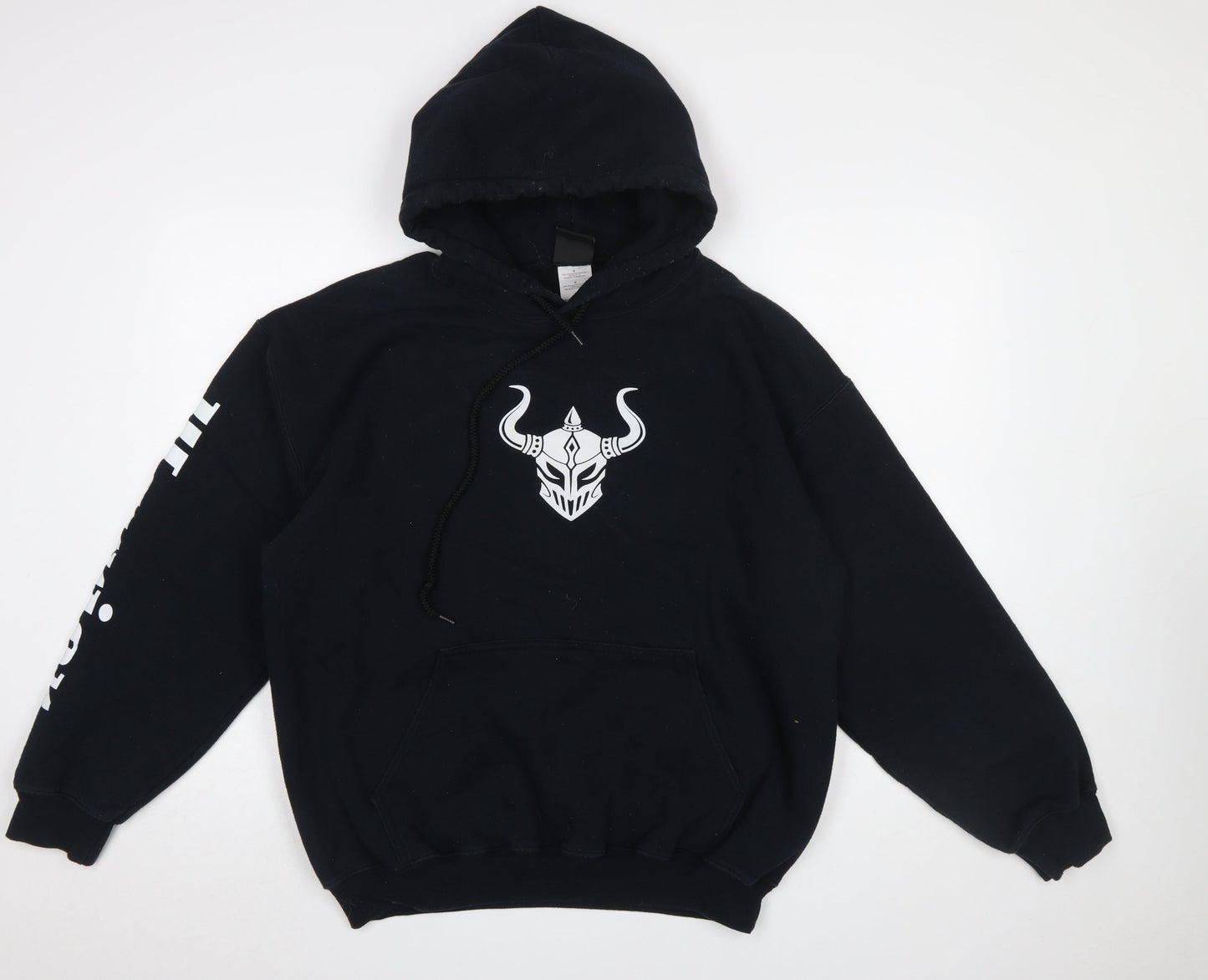 Warrior Wear Men's Black Pullover Hoodie L Graphic Viking Print