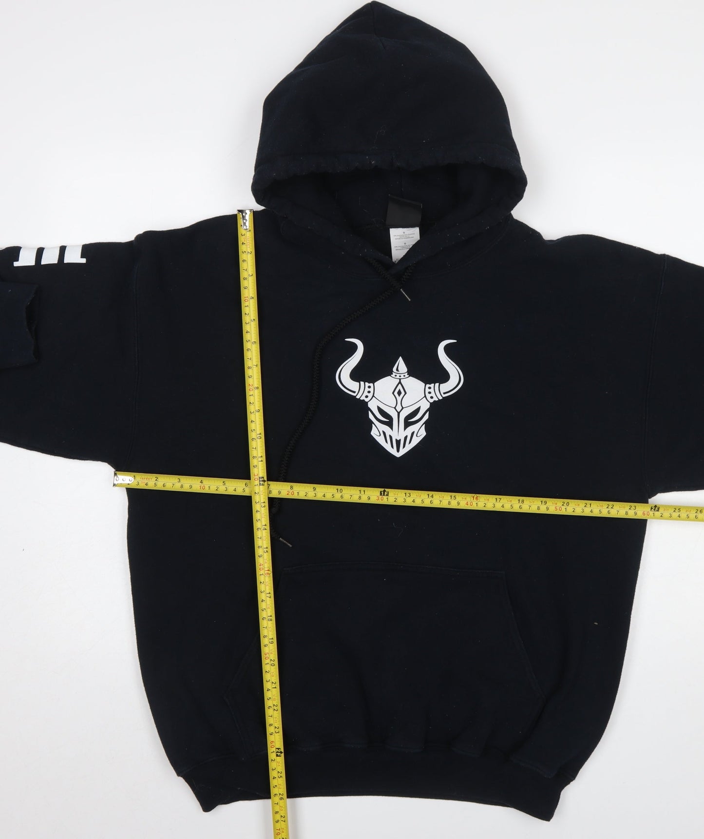 Warrior Wear Men's Black Pullover Hoodie L Graphic Viking Print