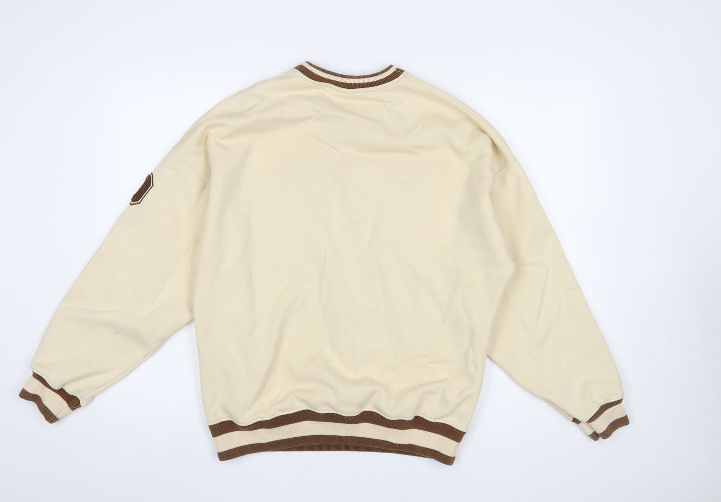 Pull & Bear Women Beige Pasadena 91 Pullover Sweatshirt S