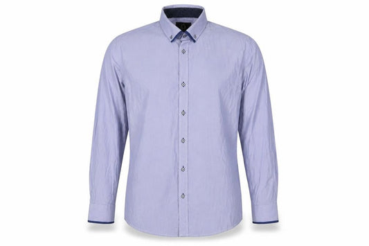 Silvio Valentin Men's Blue Striped Button-Down 2XL Casual Shirt