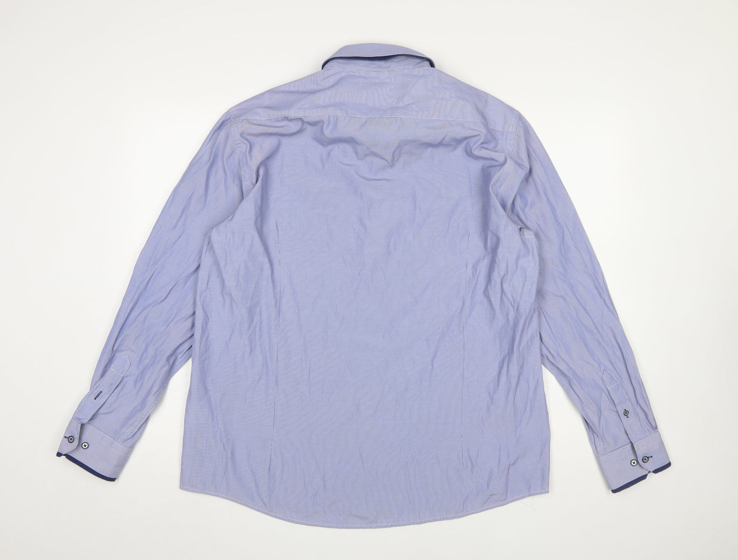 Silvio Valentin Men's Blue Striped Button-Down 2XL Casual Shirt