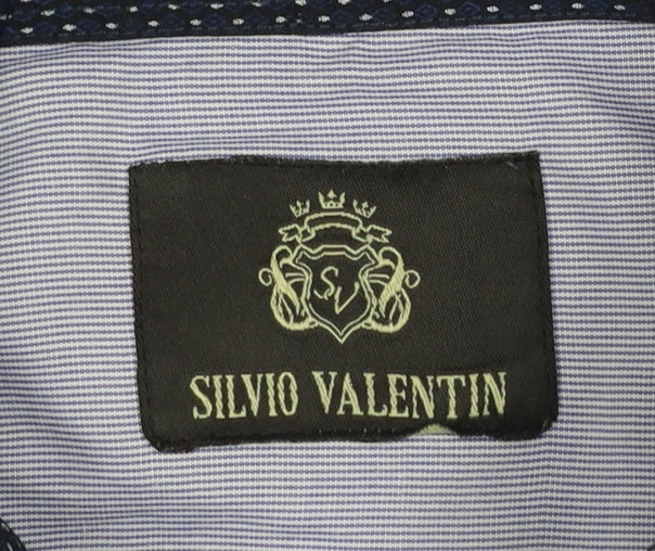 Silvio Valentin Men's Blue Striped Button-Down 2XL Casual Shirt