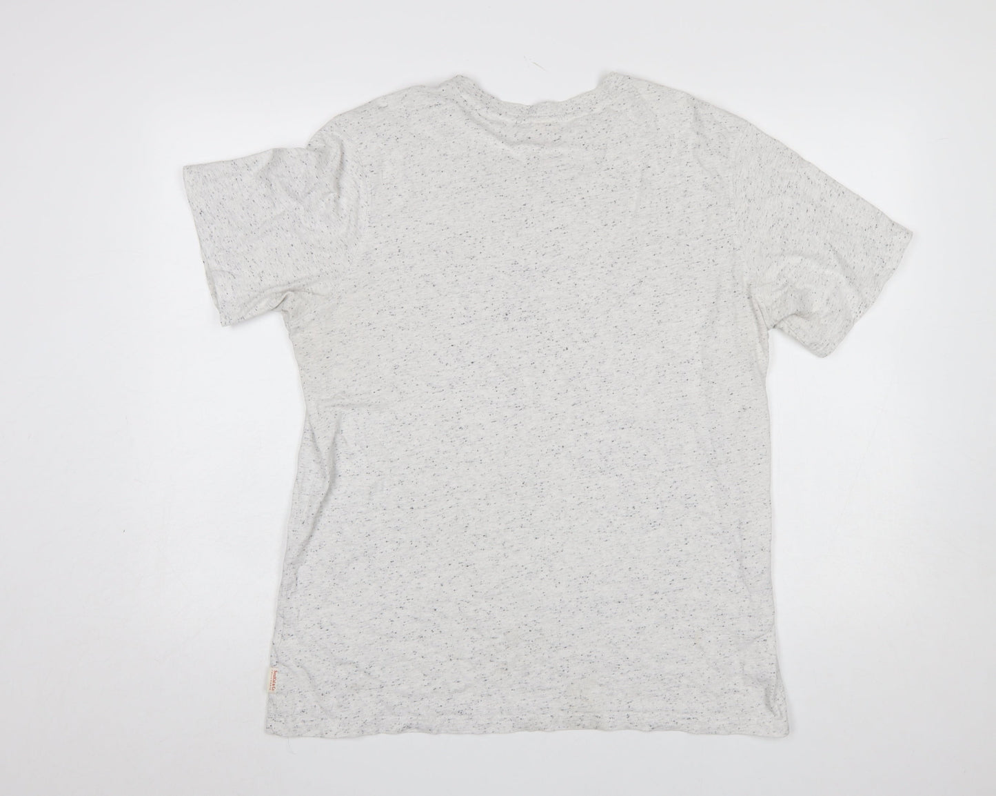 SoulCal & Co Men’s Beige Speckled Crew Neck Cotton T-Shirt L