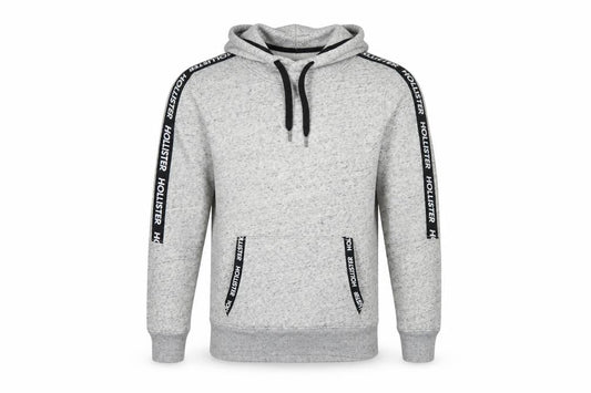 Hollister Mens Grey Pullover Hoodie S Regular Fit Logo Fleece