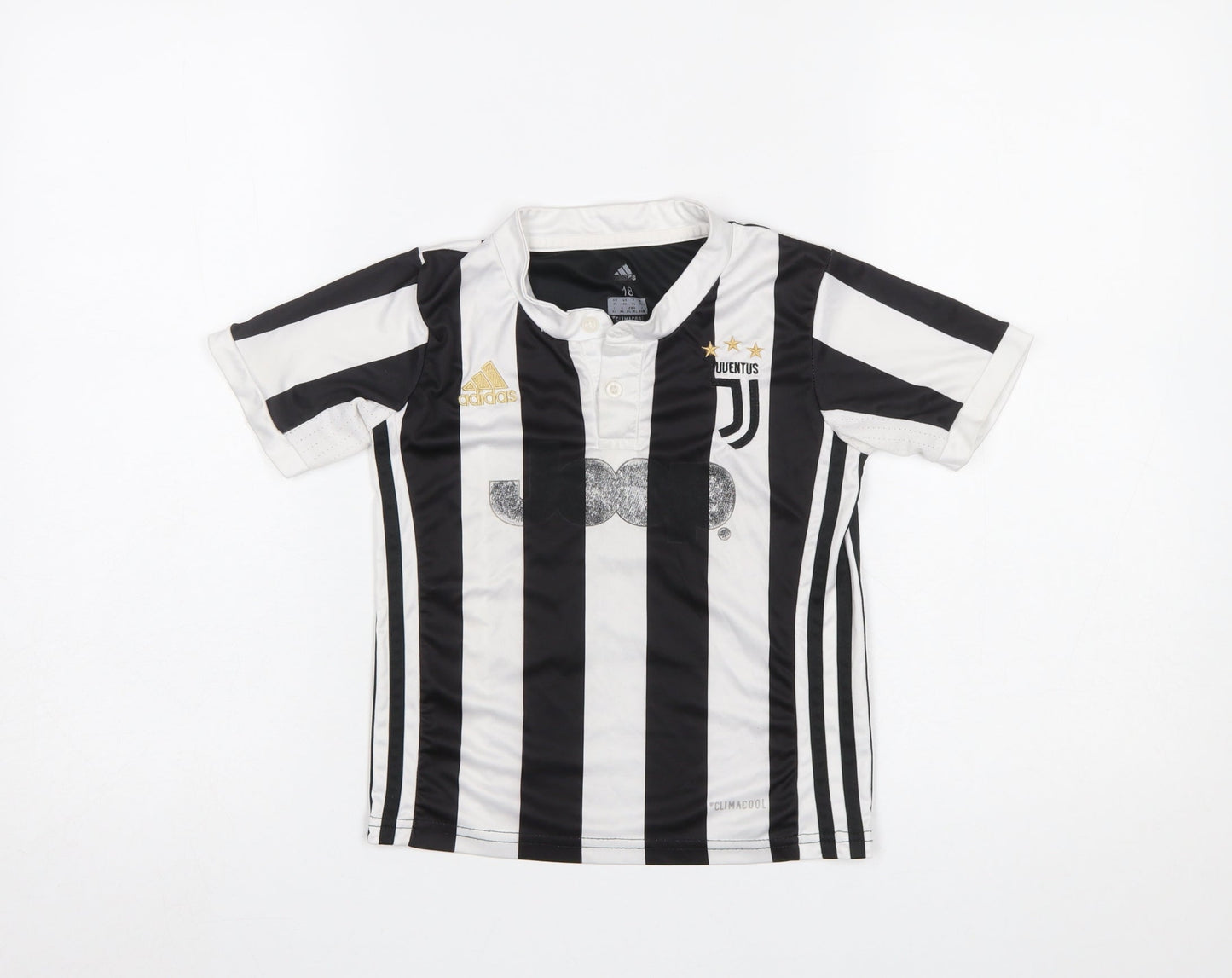 Adidas Boys Black White Juventus Football Jersey Shirt Size 18 Years