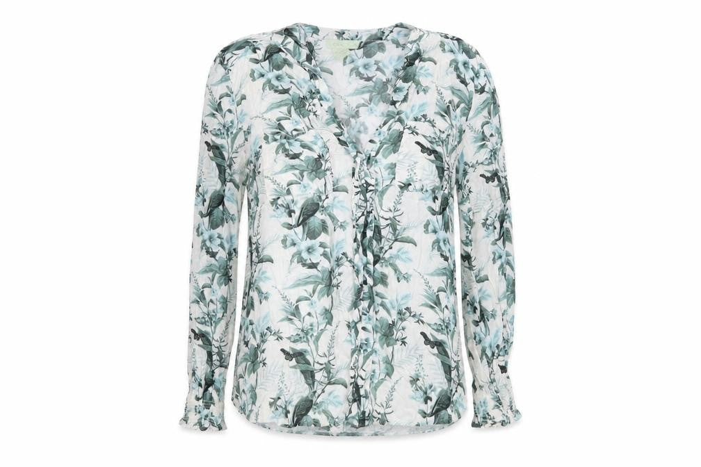 Oasis Womens Floral Long Sleeve Tunic Blouse Size 12 Multicoloured