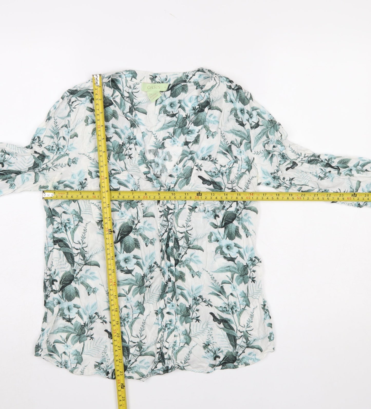 Oasis Womens Floral Long Sleeve Tunic Blouse Size 12 Multicoloured