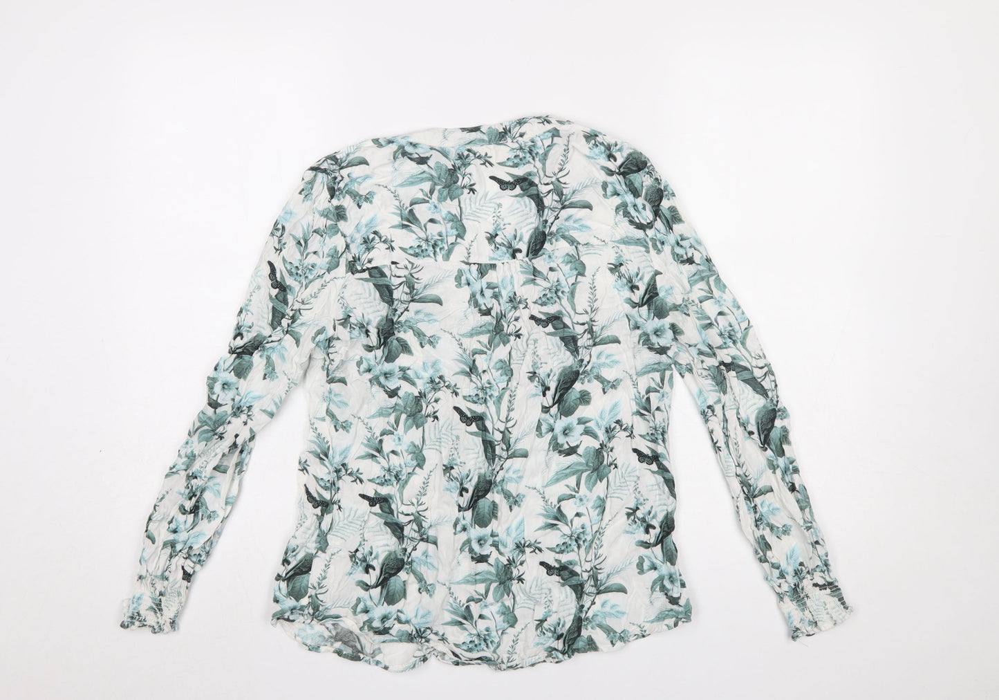 Oasis Womens Floral Long Sleeve Tunic Blouse Size 12 Multicoloured