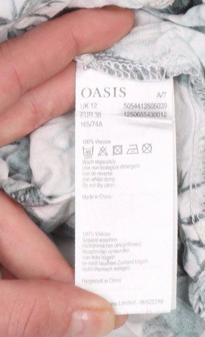 Oasis Womens Floral Long Sleeve Tunic Blouse Size 12 Multicoloured