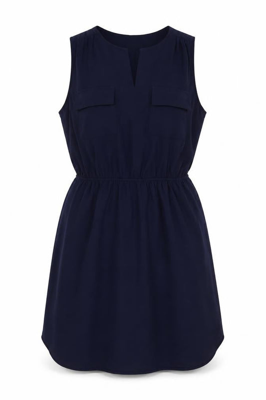 Monteau Women’s Blue Sleeveless Shirt Dress Size L