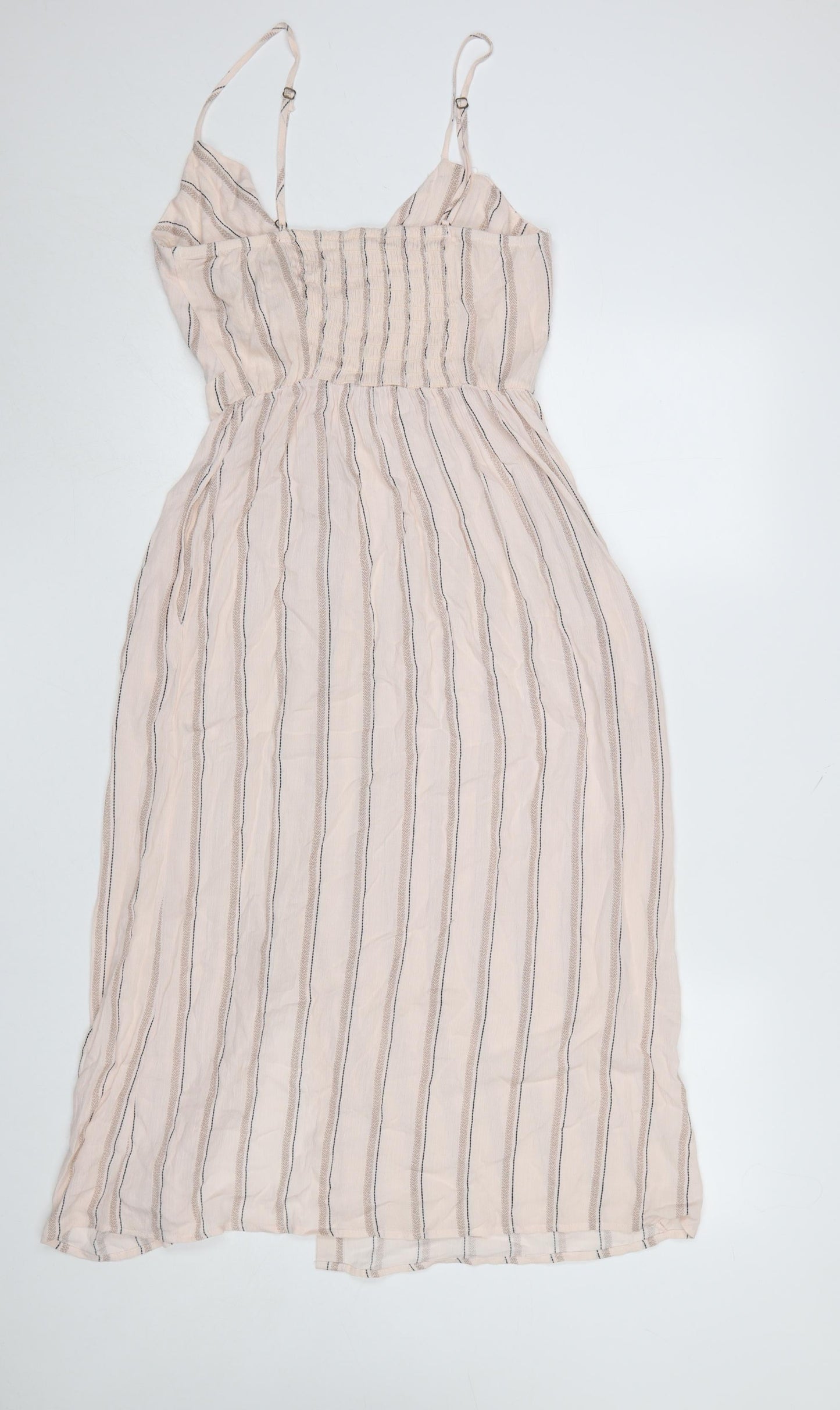 Mimi Chica Women’s Beige Striped Midi Slip Dress Size S