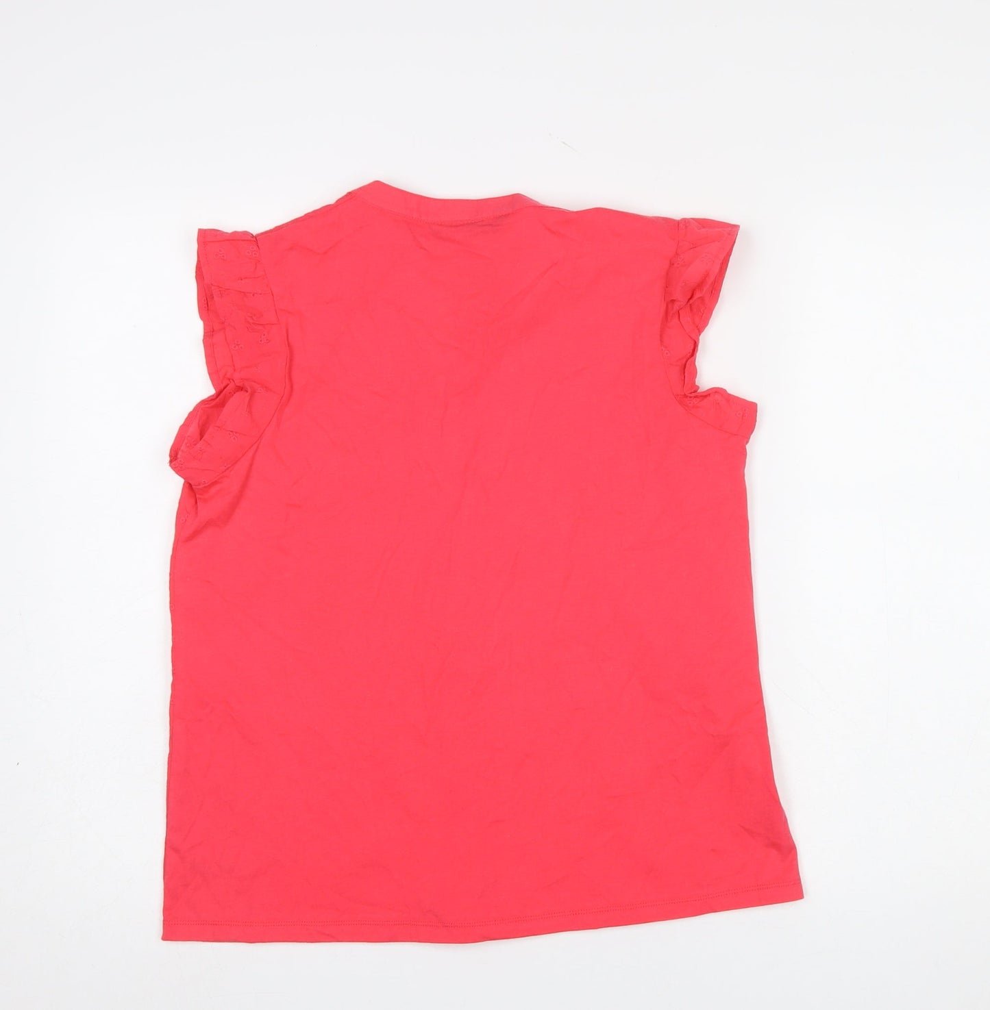 Dunnes Women’s Pink Cotton Tassel V-Neck Tunic Blouse Size S