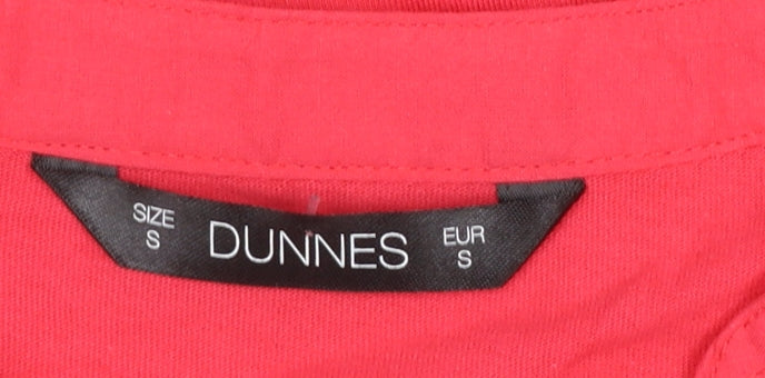 Dunnes Women’s Pink Cotton Tassel V-Neck Tunic Blouse Size S