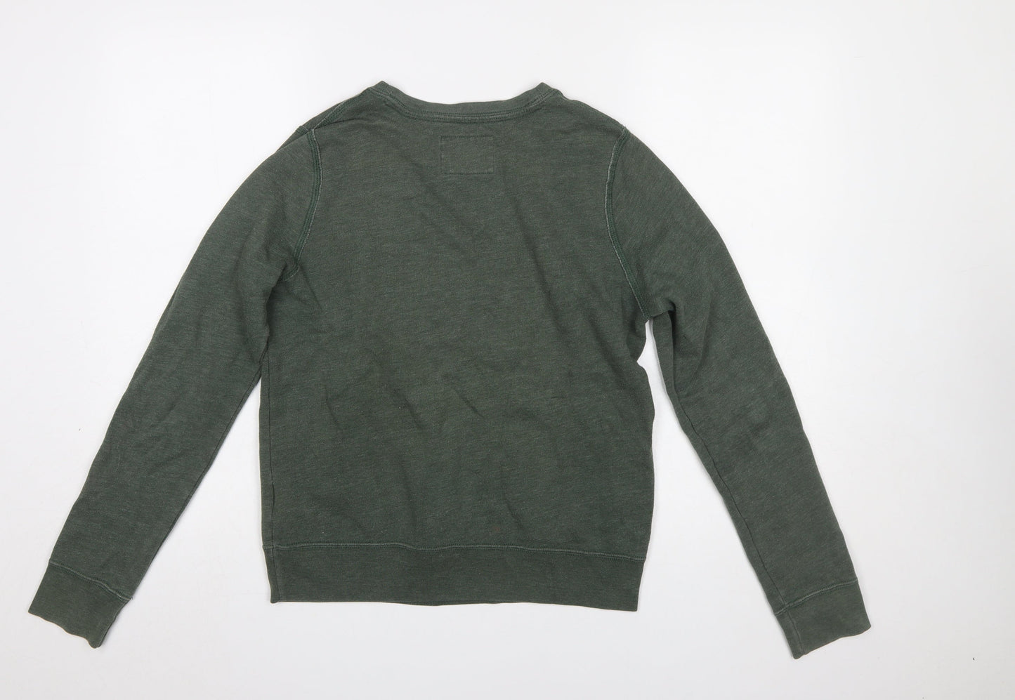Abercrombie & Fitch Women's Green Pullover Sweatshirt Small Logo Cotton Blend