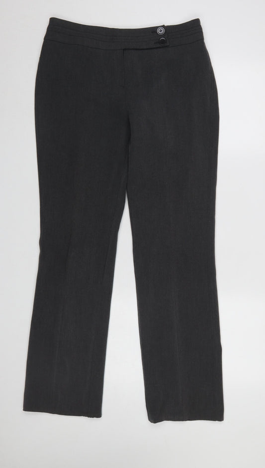 Dunnes Stores Womens Black Straight Leg Stretch Dress Trousers Size 12
