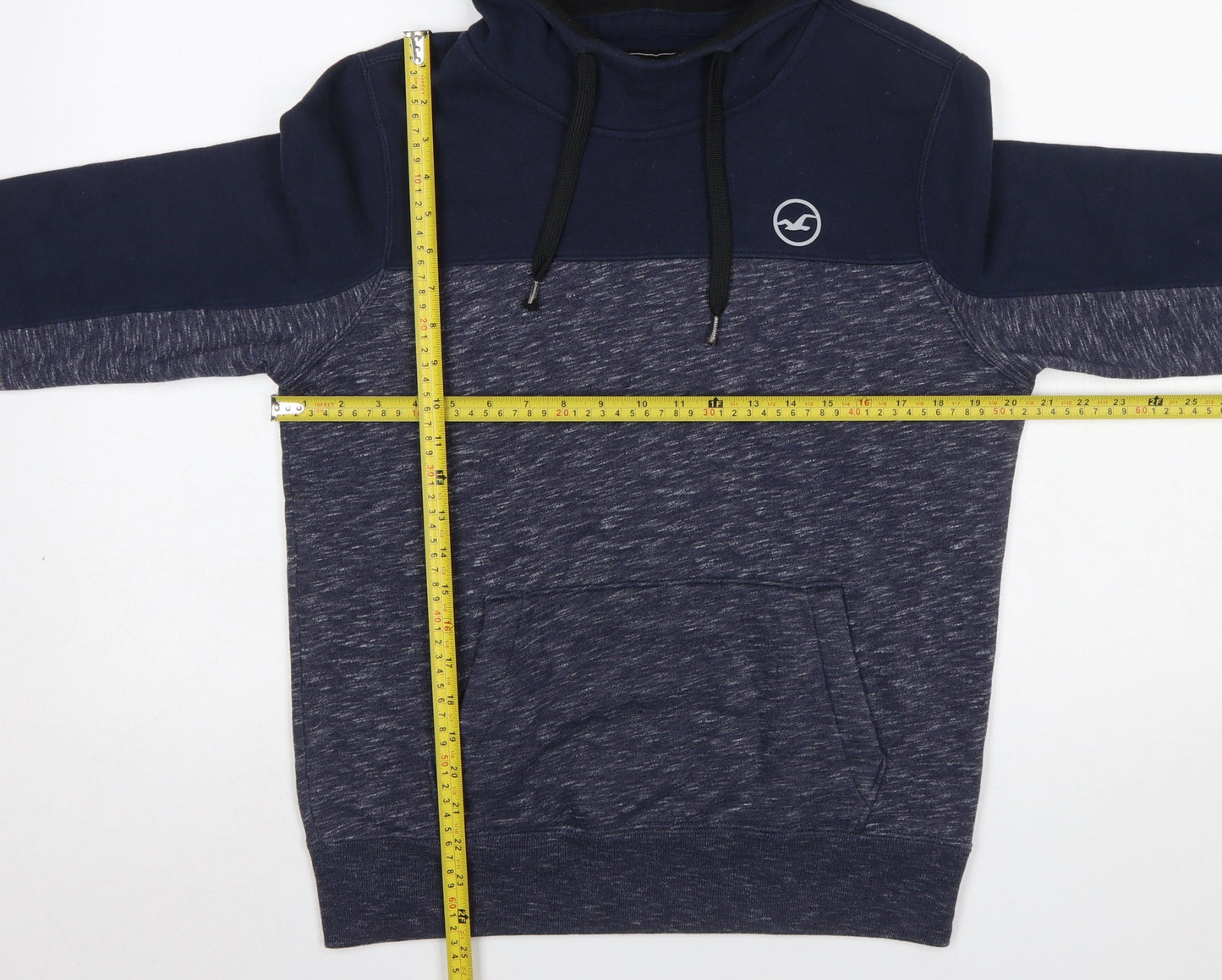 Hollister Men's Blue Pullover Hoodie XS Fleece Cotton Blend