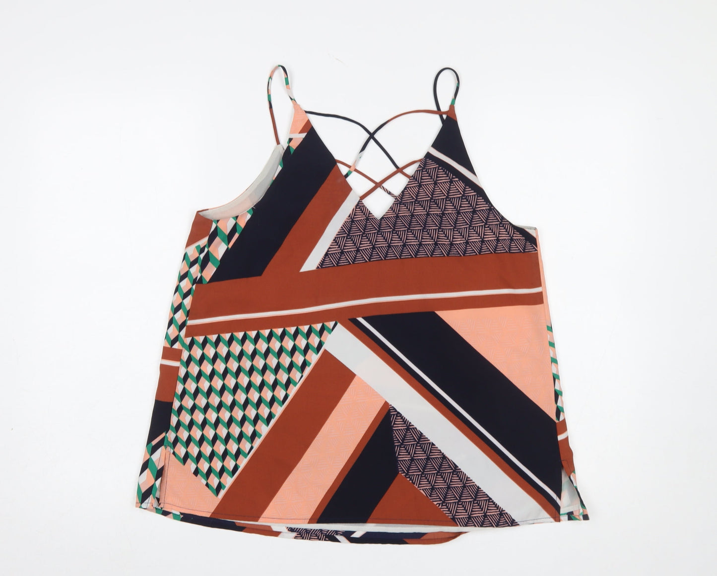 River Island Women's Multicoloured Geometric Camisole Top Size 12