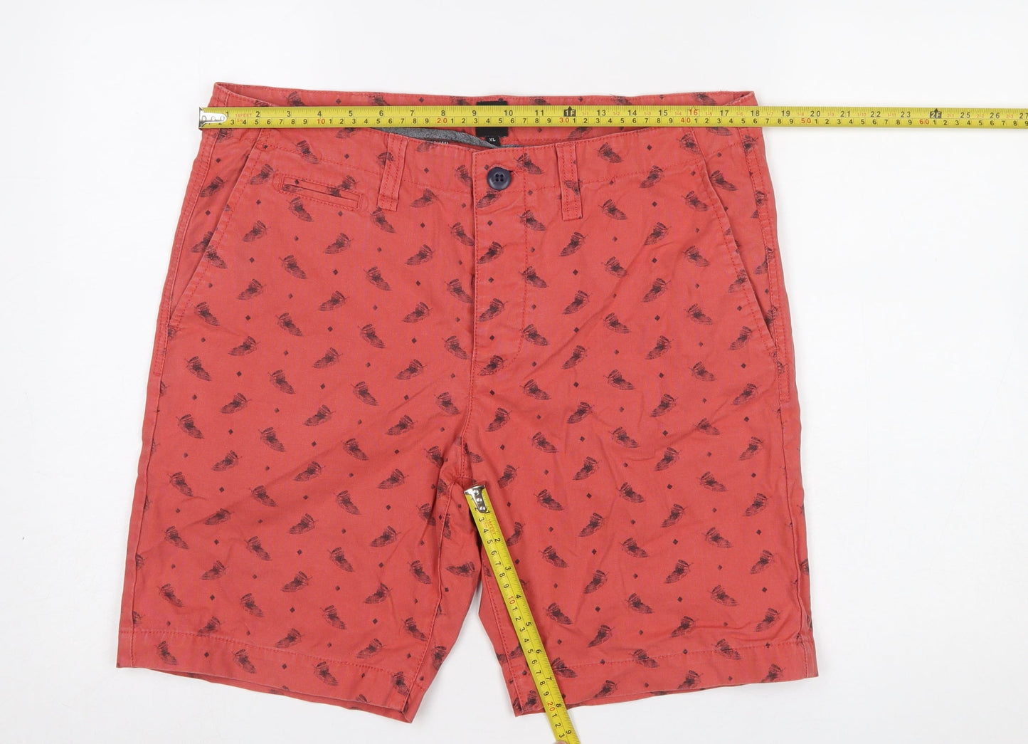 Only & Sons Men’s Red Printed Chino Shorts Size XL 38in