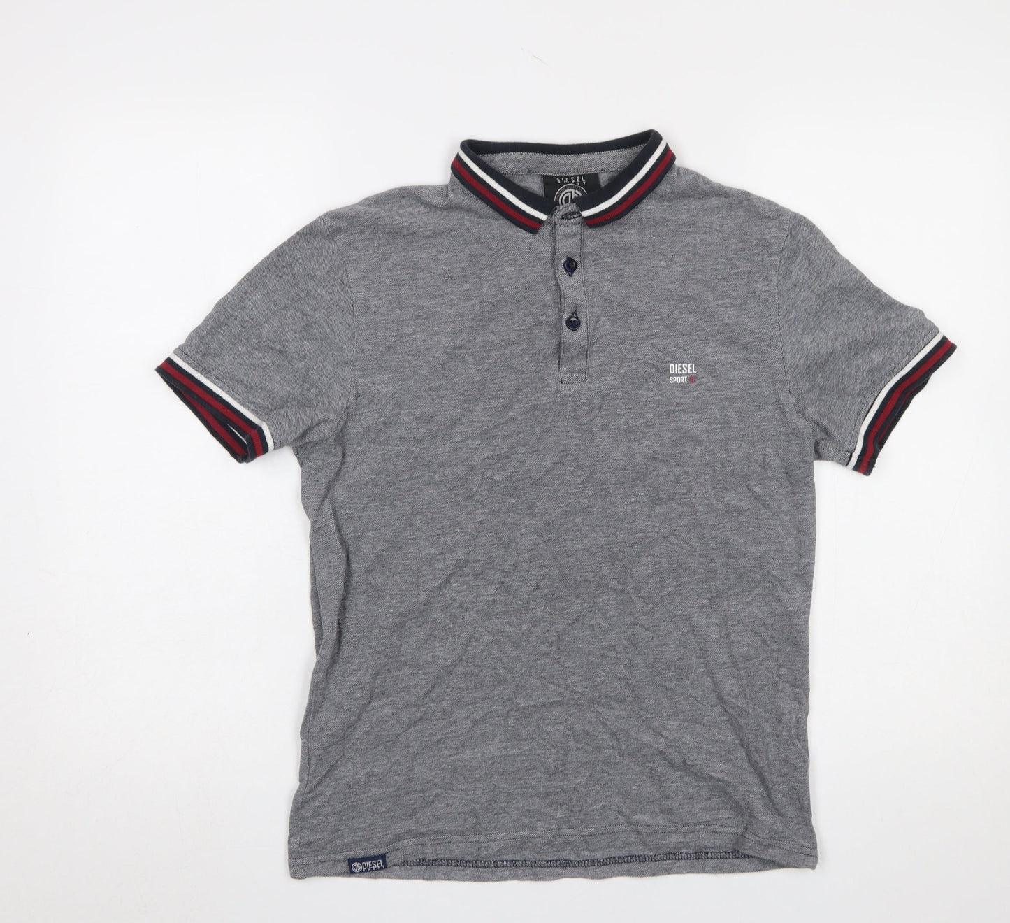Diesel Sport Men's Grey Small Short Sleeve Polo Shirt