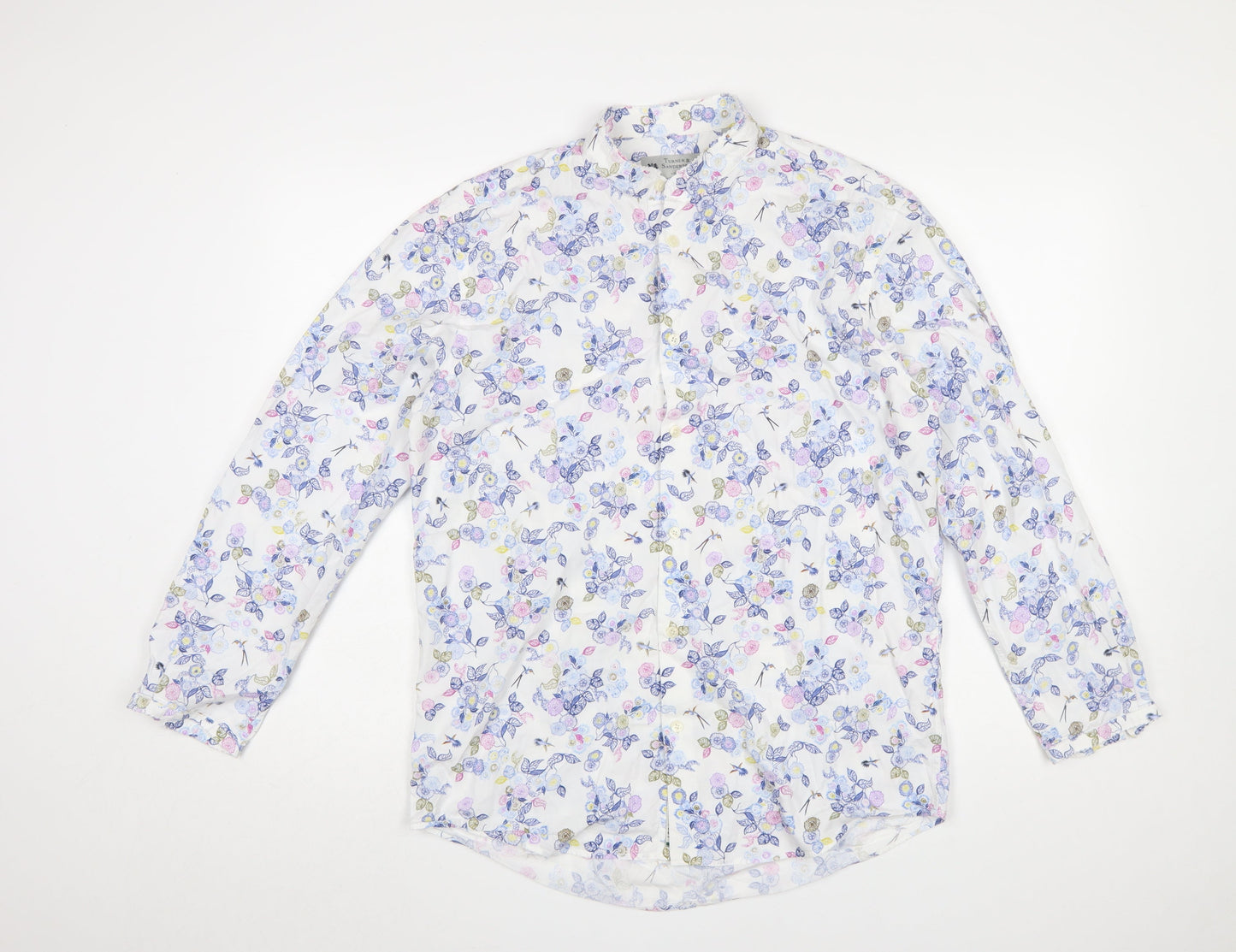 Turner & Sanderson Men’s Multicoloured Floral Cotton Button-Up Shirt 15.5”