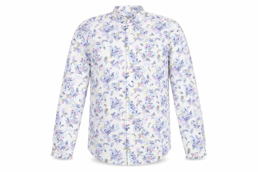 Turner & Sanderson Men’s Multicoloured Floral Cotton Button-Up Shirt 15.5”
