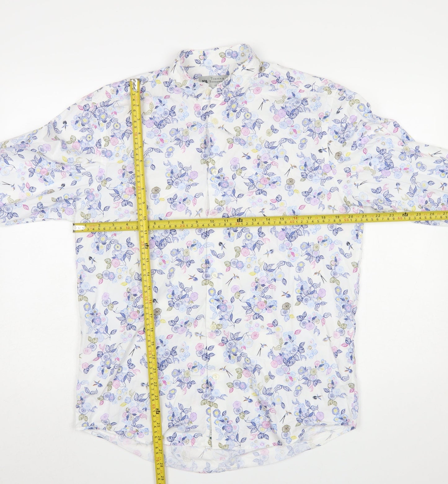 Turner & Sanderson Men’s Multicoloured Floral Cotton Button-Up Shirt 15.5”