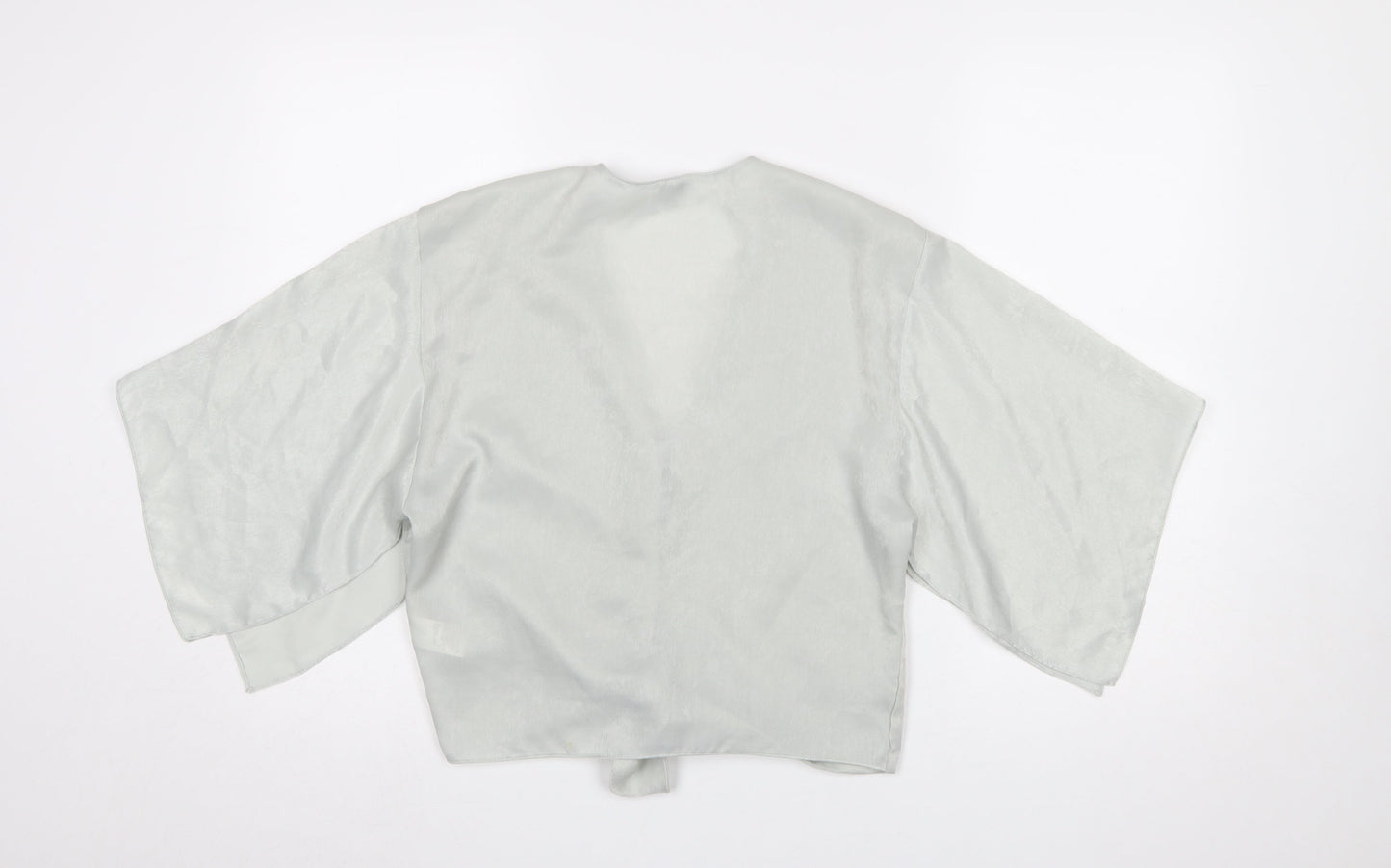River Island Women Grey Wrap Kimono Blouse Size 8 Polyester